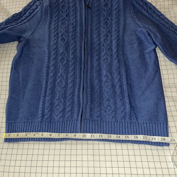 L. L. Bean Double L Cable Sweater, Zip Cardigan - Picture 9 of 10